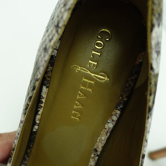 Cole Haan Womens Mariela Snake Print Platform Pump Peep Toe Leather Size 5B - Picture 5 of 7